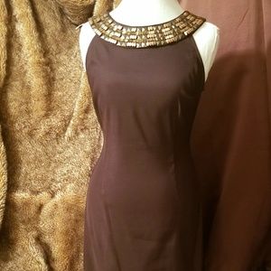 Connected Apparel ladies brown 1 pc dress